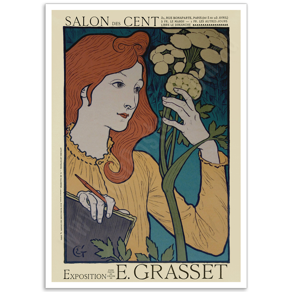 Art Nouveau Poster Salon Des Cent By Eugene Grasset Just Posters
